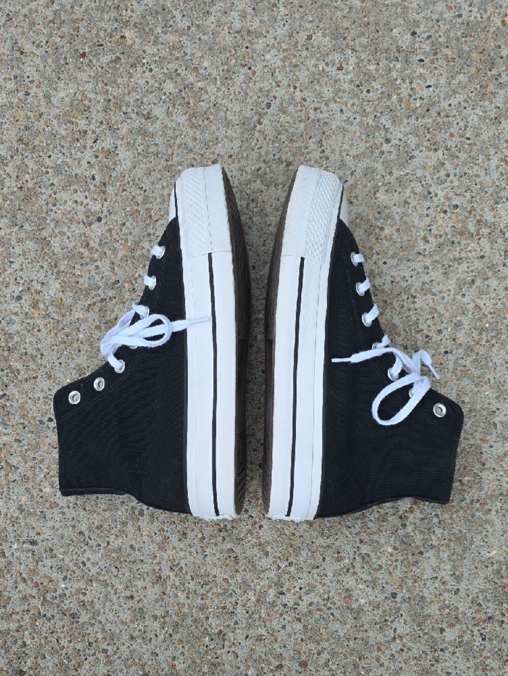 Converse All Star Black Lift Platform High Top Canvas Sneakers Size 9.5 - Picture 7 of 11